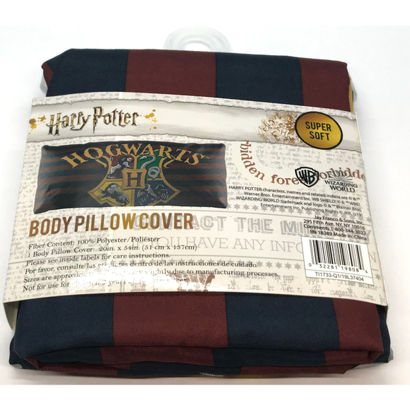 COPY - New! Harry Potter Hogwarts Body Pillow Case Super Soft 20in X 54in - Picture 2 of 5